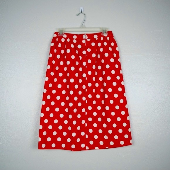 VINTAGE Red Polka Dot Single Stitch A-Line Skirt - Picture 3 of 8